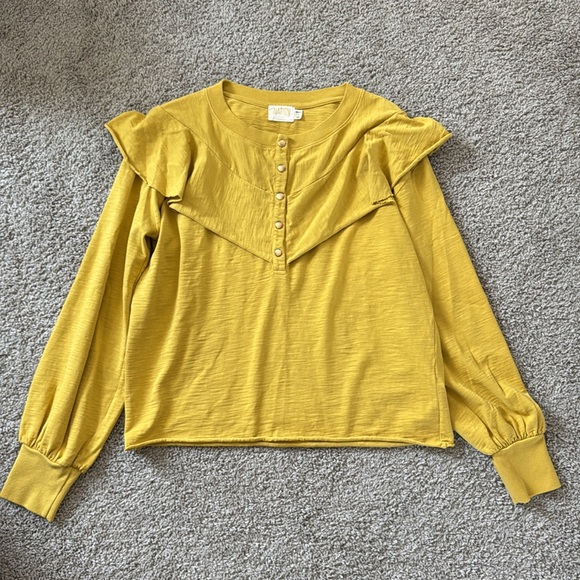 Nation LTD Ruffle Button-Up Shirt - Picture 3 of 5